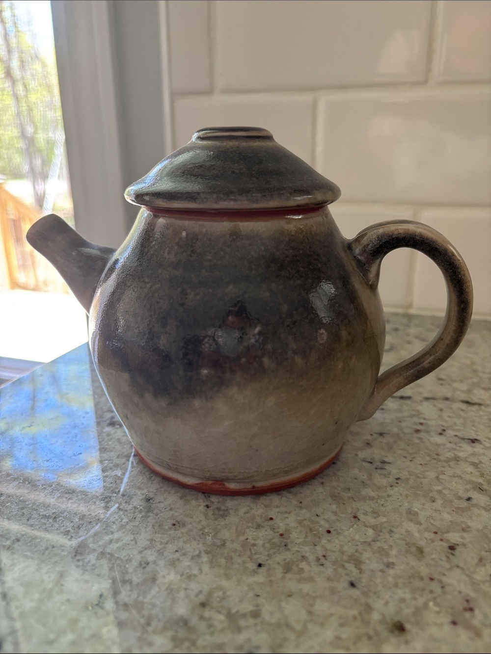 Handmade pottery teapot